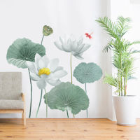 Leaf Flower Lotus Wallpaper Decorations Living Wall Stickers