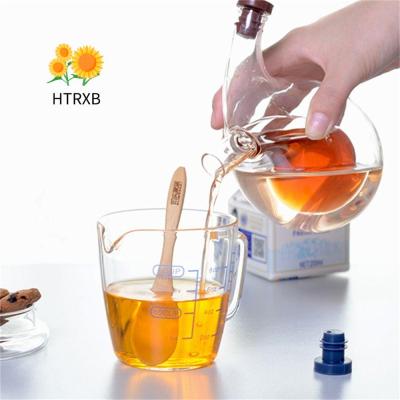 เครื่องจ่ายน้ำมันโปร่งใส HTRXB ที่ทำจากแก้วขวดน้ำส้มสายชูสุดสร้างสรรค์ทำความสะอาดง่ายขวดสองชั้นห้องครัว