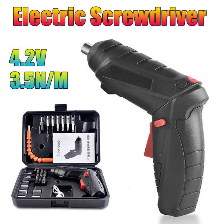 Cordless Rechargeable Handy Drill Screwdriver Bit Set Electric Hand Drill Kit for Screw