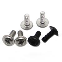 M2 M2.5 M3 M4 M5 M6 Stainless Steel / Black Steel PWM DIN967 Cross Phillips Pan Round Head With Washer Padded Collar Screw Bolts