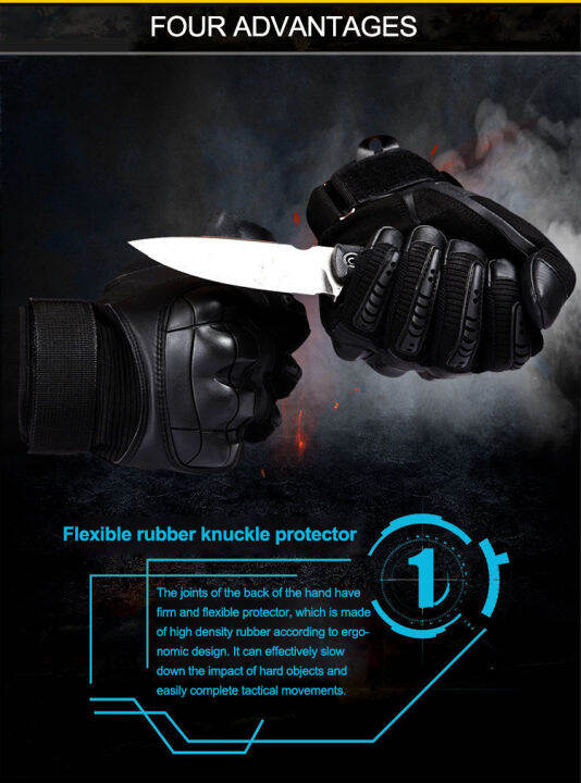 GiiMall Full Finger Tactical Rubber Knuckle Gloves Lazada PH