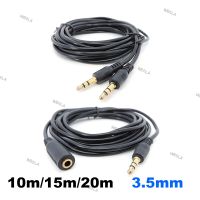 Long 10m 20m 3.5mm 3pole Audio Male to male Female Jack Plug Stereo Aux Extension connector Cable Cord for Headphone Earphone a1 W6TH