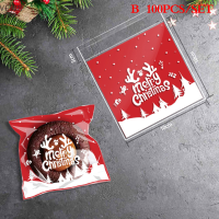 VEW8 100pcs New Year Christmas STOCKING BOOTS Cookies บรรจุภัณฑ์กระเป๋าถุงน่องเบเกอรี่ของขวัญ Candy มัฟฟินเปิดถุงด้านบน Navidad