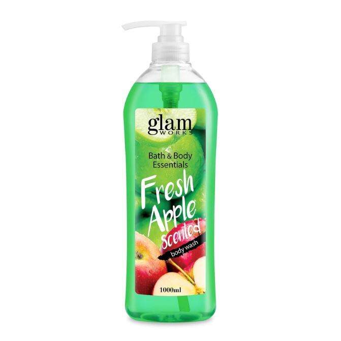 GLAMWORKS Bath and Body Essentials Fresh Apple Scented Body Wash 1L