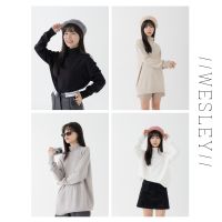 Front Nine : Wesley Sweater เสื้อสเวตเตอร์ไหม คอพับ ทรง Oversize