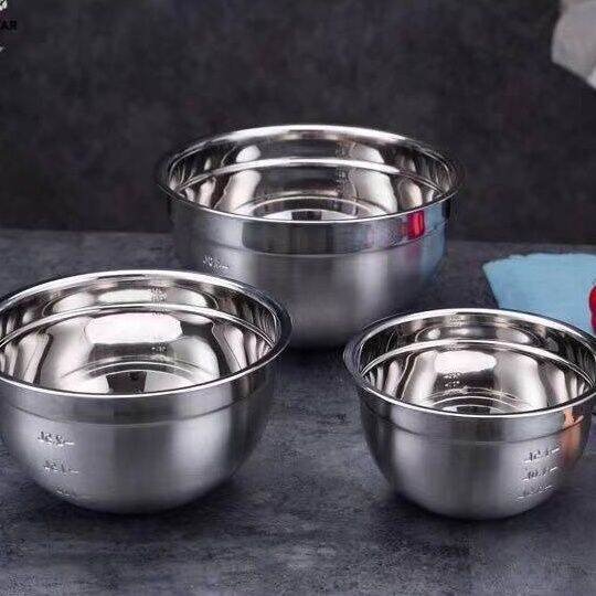 UNIBEST Stainless Mixing Bowl Kitchen Ware with Measurement Indication