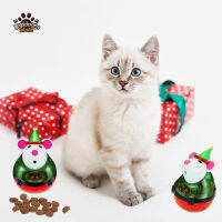 Cat Christmas Slow Feeder เมาส์ตลกรูปร่างกัด Tumbler Ball Treat Dispenser ของเล่นสำหรับแมวในร่ม