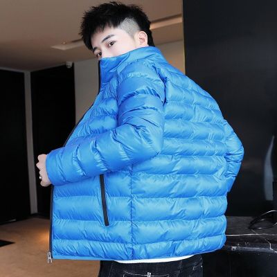 ZZOOI 2022 Autumn and Winter Cotton Coat Mens Handsome Short Cotton Coat Korean Version of The Trend of Slim Down Jacket Mens Trendy