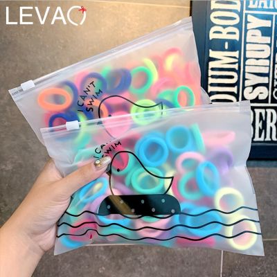 【YF】 Levao 40/50/100pcs Girls Colorful Elastic Hair Bands Child Ponytail Holder Rubber Scrunchies Headband Accessories