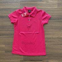 Polo women เสื้อโปโลผู้หญิง สีบานเย็นเข้ม เสื้อโปโลลาคอสท์ สำหรับผู้หญิง ผ้าปิเก้เครป เนื้อผ้านุ่มสวมใส่สบาย เป็นทรงเข้ารูป