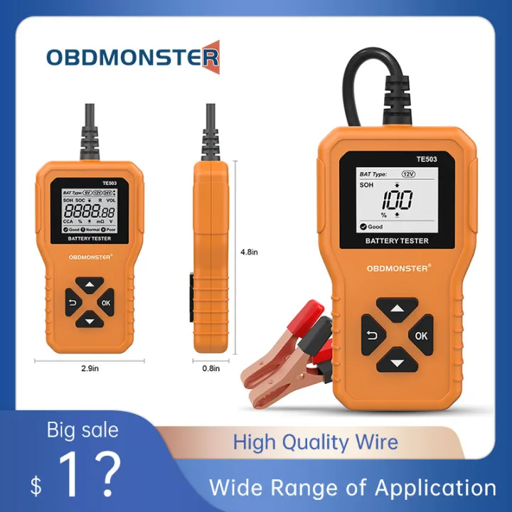 BM550 Battery Tester 6V 12V 24V 1002000A CCA Capacity Digital Cars
