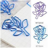10pcs Rose Flower Paper Clip Cute Metal Bookmark Book Marker Photo Memo Clip Letter Tickets Notes Stationery Binder Clip