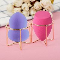 Metal Makeup Powder Puff Rack Cosmetic Sponge Display Drying Stand Holder Square Base Puff Support Tool