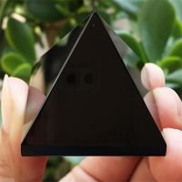 1ชิ้น Obsidian ธรรมชาติบำบัดพีระมิดคริสตัลควอตซ์