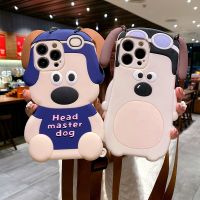 for iPhone 14 13 12 11 Pro X XS Max XR 6 6S 7 8 Plus SE 2020 Cartoon Soft Phone Case with Long Strap