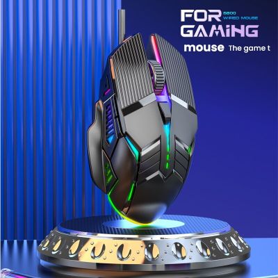 เมาส์สำหรับเล่นเกมส์แบบสายเงียบ LED 3200 DPI Mouse Komputer USB พร้อมไฟพื้นหลัง6ปุ่มเมาส์ออปติคัลสำหรับแล็ปท็อปปิดเสียงเมาส์ Yuebian