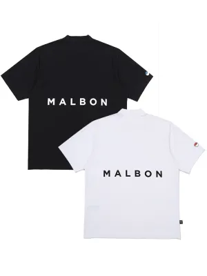 MALBON เสื้อยืดแขนสั้นผู้ชาย,ไหมน้ำแข็งระบายอากาศกอล์ฟฤดูร้อนความรู้สึกเย็นฤดูร้อนแห้งเร็วคอปกสูง2023