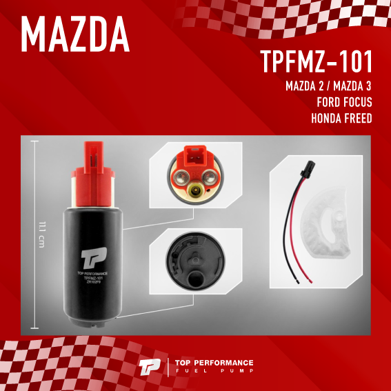 มอเตอร์ปั้มติ๊ก-mazda-ford-เบอร์-tpfmz-101-mazda-2-mazda-3-ก่อน-skyactiv-ford-focus-มาสด้า-ฟอร์ด-มาสด้า-2-3-ตัวเก่า-z605-13-35x-ยี่ห้อ-top-performance-japan-fuel-pump