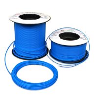 8L~30L Blue PTFE Tube  F46 อุปกรณ์กันความร้อนฝอยหุ้มฉนวนต้านทานการกัดกร่อนอุณหภูมิแข็ง150V ความหนาของผนัง0.15/0.2/0.3มม.-20/10/5เมตร