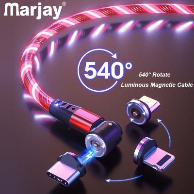 สายชาร์จแบบแม่เหล็ก3 1 Usb C หมุนได้เครื่องชาร์จไฟ540-Aliexpress