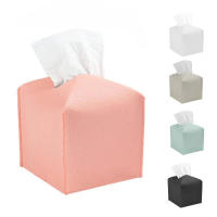 Countertop Bathroom Case Vanity Square Tissue Box Holder Tissue Box Cover PU Leather