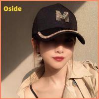 OSIDE สแน็ปแบ็ค หมวกเบสบอลพลอยเทียม กีฬานอกสถานที่ ฮิปฮอป ตัวอักษร D M casquette แฟชั่นสำหรับผู้หญิง หมวกยอดแหลม ชายหญิง