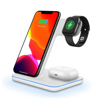 3 in 1 15W Fast Wireless Charger Dock Stand for iPhone 12 11 XS XR X 8 Apple Watch iWatch 6 SE 5 Airpods Pro Qi Charging Station