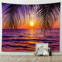 tapestry decor wall Sunset seaside scenery home living room background cloth hanging on the wall