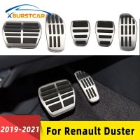 สำหรับ Renault Duster 2019 2020 2021ที่อุปกรณ์ตกแต่งรถยนต์ MT รถเหล็กสแตนเลสที่คลุมแผ่นเหยียบเบรคแก๊ส