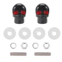 1 Pair Motorcycle Skull Number Plate Frame Screws Fitting Screw Black