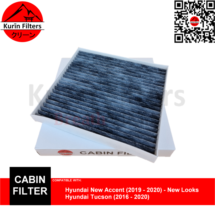 Genuine KURIN Charcoal AC Cabin Filter for Hyundai Accent Gas/CRDi ...