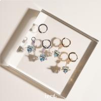 jpegshop - baby blue saturn hoop earring