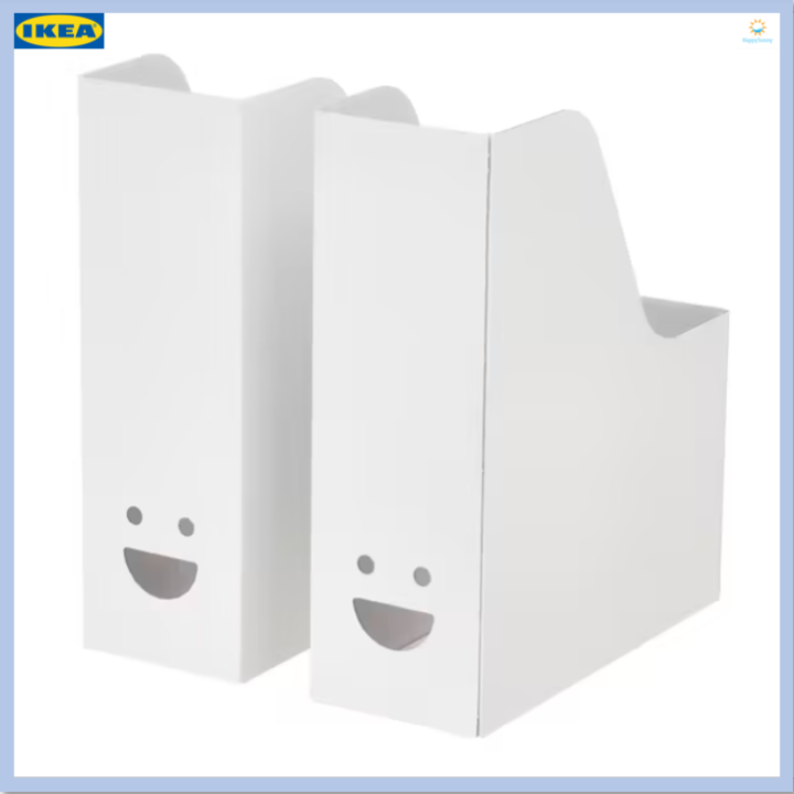 กล่อง-กล่องใส่นิตยสาร-กระดาษลูกฟูกรีไซเคิล-100-สีขาว-2-ชิ้น-tjabba-ยับบา-ikea