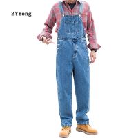 Bib Overalls For Man Suspender Pants Mens Jeans Jumpsuits High Street Distressed 2020 Fashion Denim Male Plus Size S-3XL