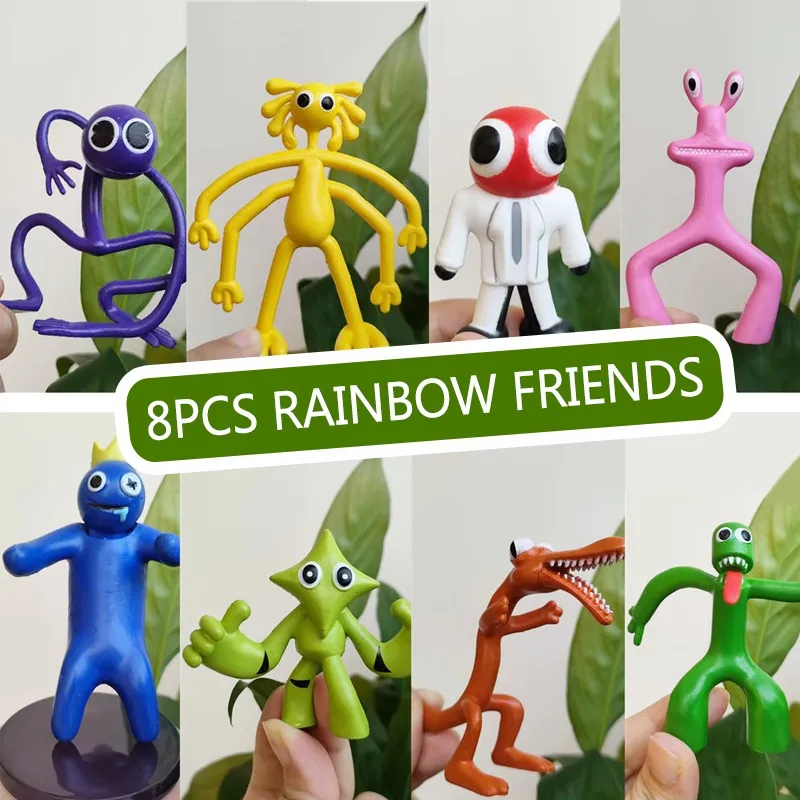 8pcs Roblox Game Rainbow Friends Action Figure Blue Red Doll Pvc Toy  Collectible Model Toys Kids Xmas Gift