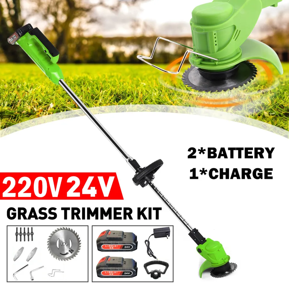 Cordless lawn mower and clearance hedge trimmer set