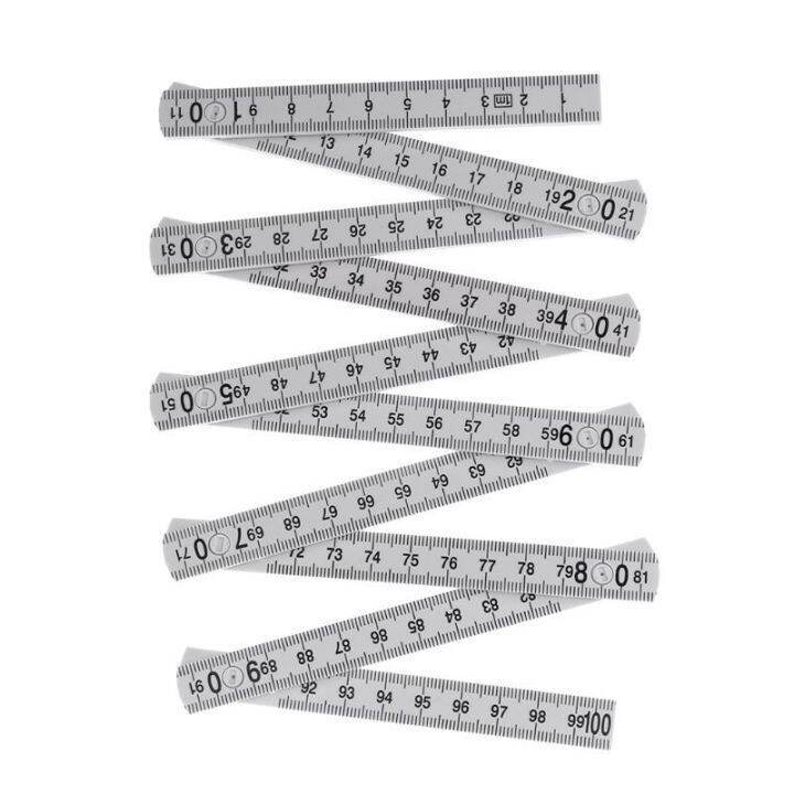 1M 2M 10-parts Folding Carpenters Ruler Lightweight Compact Measuring