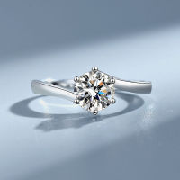 [COD] แหวน s925 ชุบเงินทองคำขาวฝังแขนบิด Moissanite แหวนผู้หญิงเกล็ดหิมะเปิดใหม่แหล่งที่มาของสต็อกโรงงาน