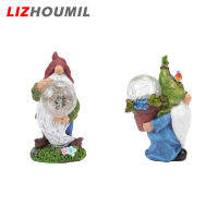 LIZHOUMIL โคมไฟตกแต่งภูมิทัศน์กันน้ำกลางแแจ้งในสวน IP65เครื่องประดับ Gnome ไฟสนามโซลาร์เซลล์