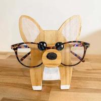 1PC Wooden Animal Glasses Stand Puppy Dog Shape Spectacle Eyeglass Holder Home Tabletop Ornaments Christmas Gift