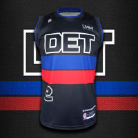 เสื้อบาส เสื้อบาสเกตบอล NBA ทีม Detroit Pistons เสื้อทีม ดีทรอยต์ พิสตันส์ #BK0180 รุ่น Statement Cade Cunningham#2 ไซส์ S-5XL