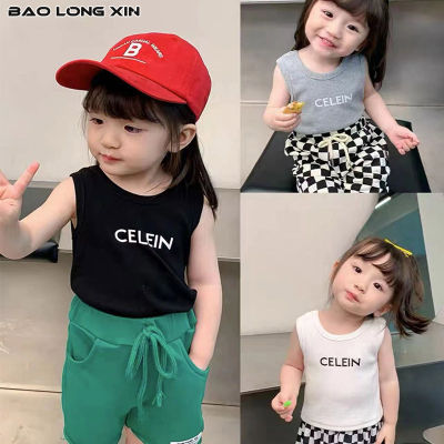 BAOLONGXIN เสื้อกล้ามเด็กเสื้อยืดฤดูร้อนเด็ก,เสื้อแฟชั่นลำลองฉบับภาษาเกาหลีฤดูร้อน