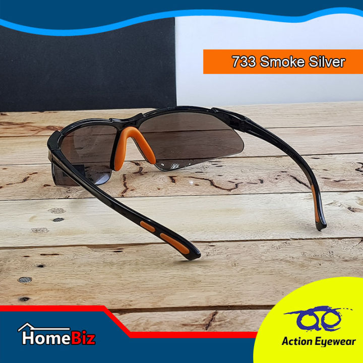 action-eyeware-733-smoke-silver-แว่นตานิรภัย-แว่นกันแดด2020-แว่นตากันuv-แว่นกันแดดผู้ชาย-แถมฟรี-ซองผ้าแว่น