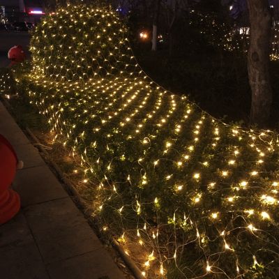 LED Net Mesh String Light 1.5x1.5M 3x2M 6x4M 8 modes 220V Fairy Decorative Lights for Christmas Wedding Square Park Decoration
