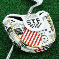 กันน้ำ PU หนัง Mallet กอล์ฟใบมีดพัตเตอร์ครอบคลุม USA ธงผู้ชายผู้หญิง Headcover ปิดแม่เหล็กนักกอล์ฟ13.5x11.5cm