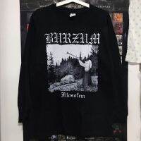 ย่าน Burzum ผู้ชายแนวยุโรปและอเมริกาต่อพ่วงและผู้หญิงเสื้อยืดแขนยาวโลหะสีดำสอง Gratis Ongkir ซอกมืดหิน