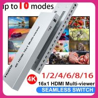 4K HDMI หลาย Viewer 1080P 16X1 HDMI Quad Screen Multi-Viewer Splitter 16 In 1 Out สวิตช์ไร้รอยต่อ2 4 6 8 16ชิ้นตัวแบ่งหน้าจอ