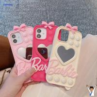 CAIMAKEU เคสโทรศัพท์ตุ๊กตาบาร์บี้น่ารักรูปโบว์น่ารักซิลิโคนลายการ์ตูนเคสโทรศัพท์โทรศัพท์มือถือสำหรับผู้หญิง iPhone