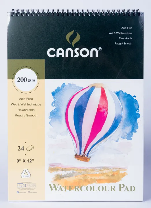 Canson® Watercolor Pad 9"x12" 200gsm 24 sheets Lazada PH