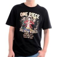 【Hot】 เสื้อยืดวันพีช One Piece 109-BK LUFFY+ZORO+SANJI สีดำ เสื้อยืดคุณภาพดี แฟชั่นแขนสั้นผ้าฝ้าย